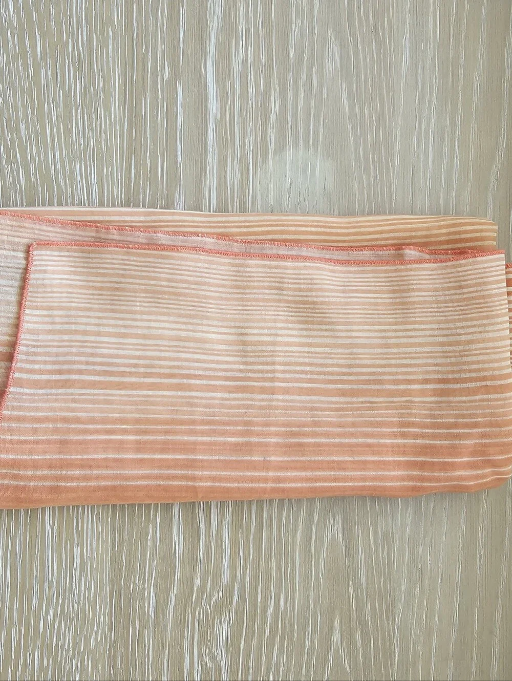 Vintage Cathy 1888 Saks California Striped Scarf – Orange Cream 21